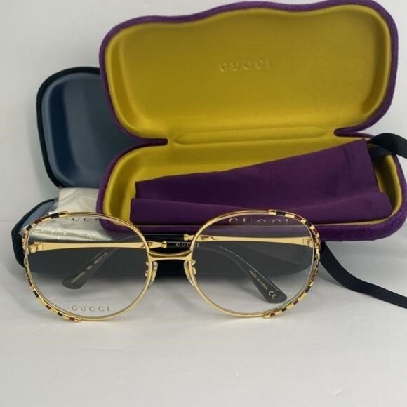 New Authentic Gucci Demo Round Ladies Eyeglasses GG0596OA 003 58 - Picture 6 of 9